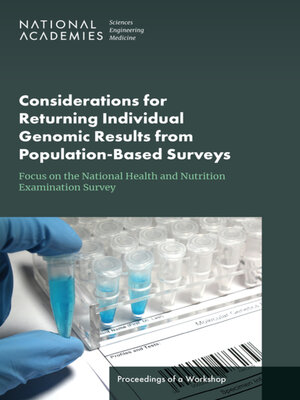 cover image of Considerations for Returning Individual Genomic Results from Population-Based Surveys